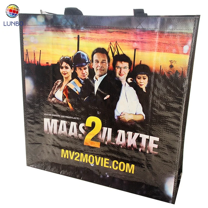 Promotional picture printed laminated non woven shopping bag