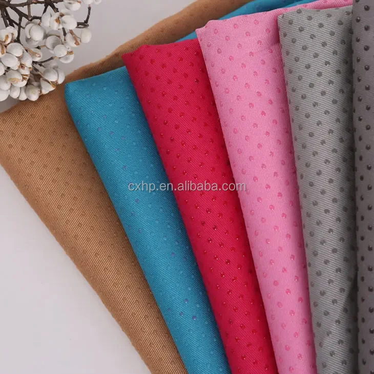 Tropical Anti Slip Silicon Pvc Dot Gabardine Non Slip Backing Fabrics Polyester 100% Microfiber Mattress Cover