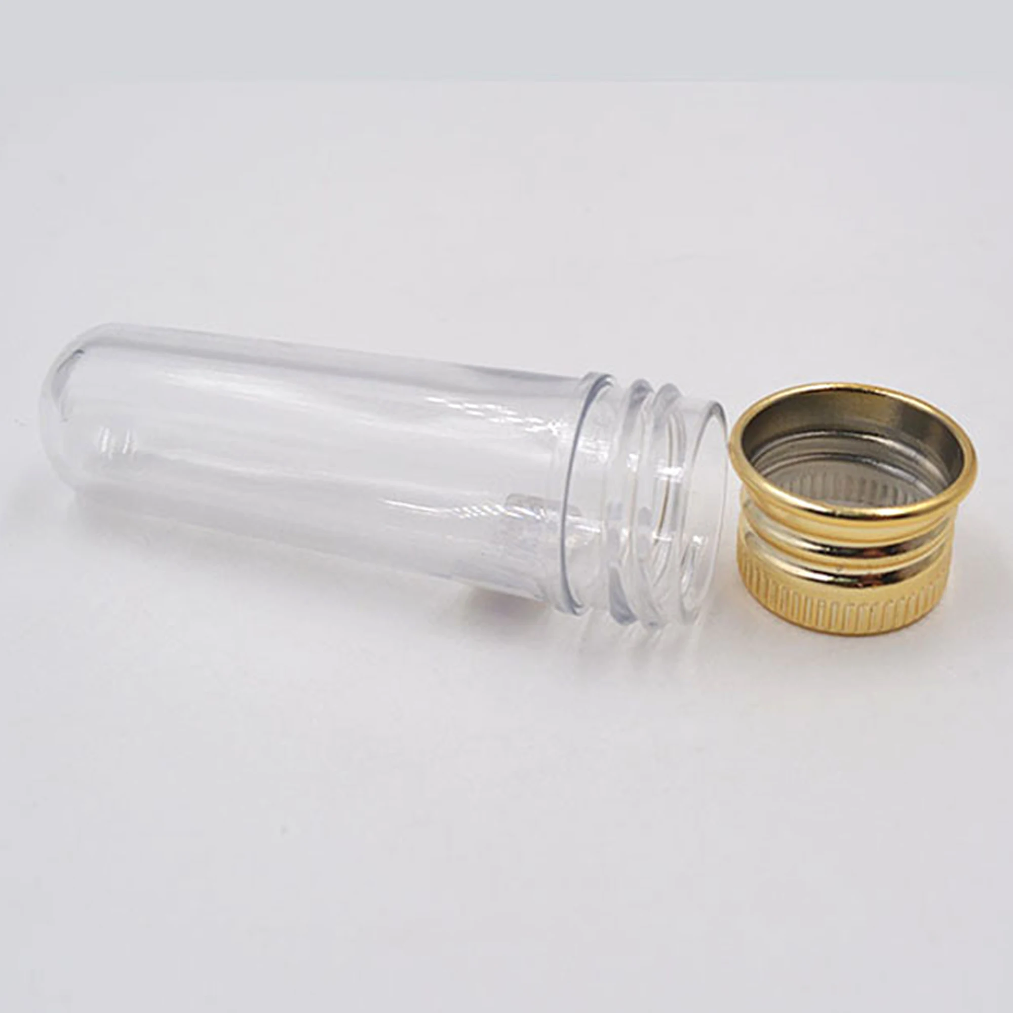 18x68mm Clear Plastic Tube Round Bottom Test Tube With Screw Lid