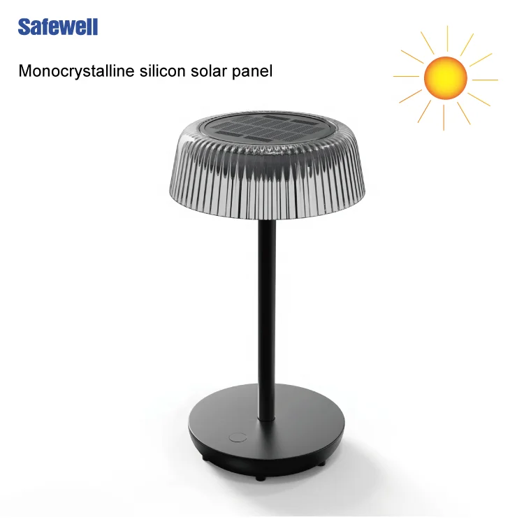Rechargeable Outdoor Solar Battery Table Lamp Acrylic Clear Lamp Shade Garden Bedroom Hotel Decorative Lamps