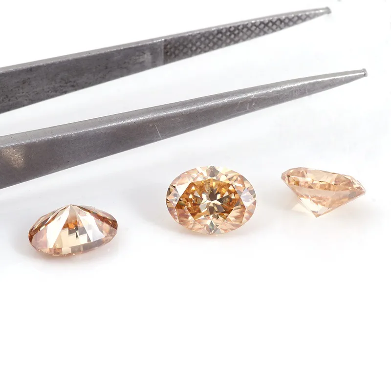 Best Selling Champagne Colored Moissanite vvs1 gra certified colored moissanite diamond loose stone