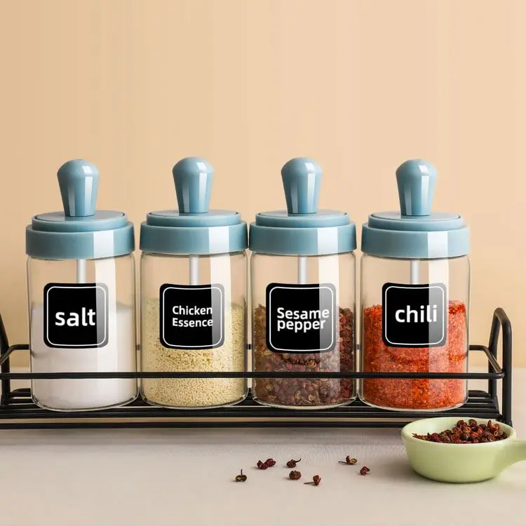 
10Oz 250Ml Glass Spice Jar Salt And Pepper Shaker Condiment Bottle Seasoning Bottles Spices Container With Flip Top Lid 