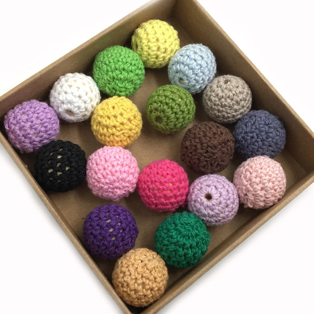 Wholesale DIY Certified 16mm 20mm Teething Crochet Wooden Round beads for Dummy clip Necklace Bracelet