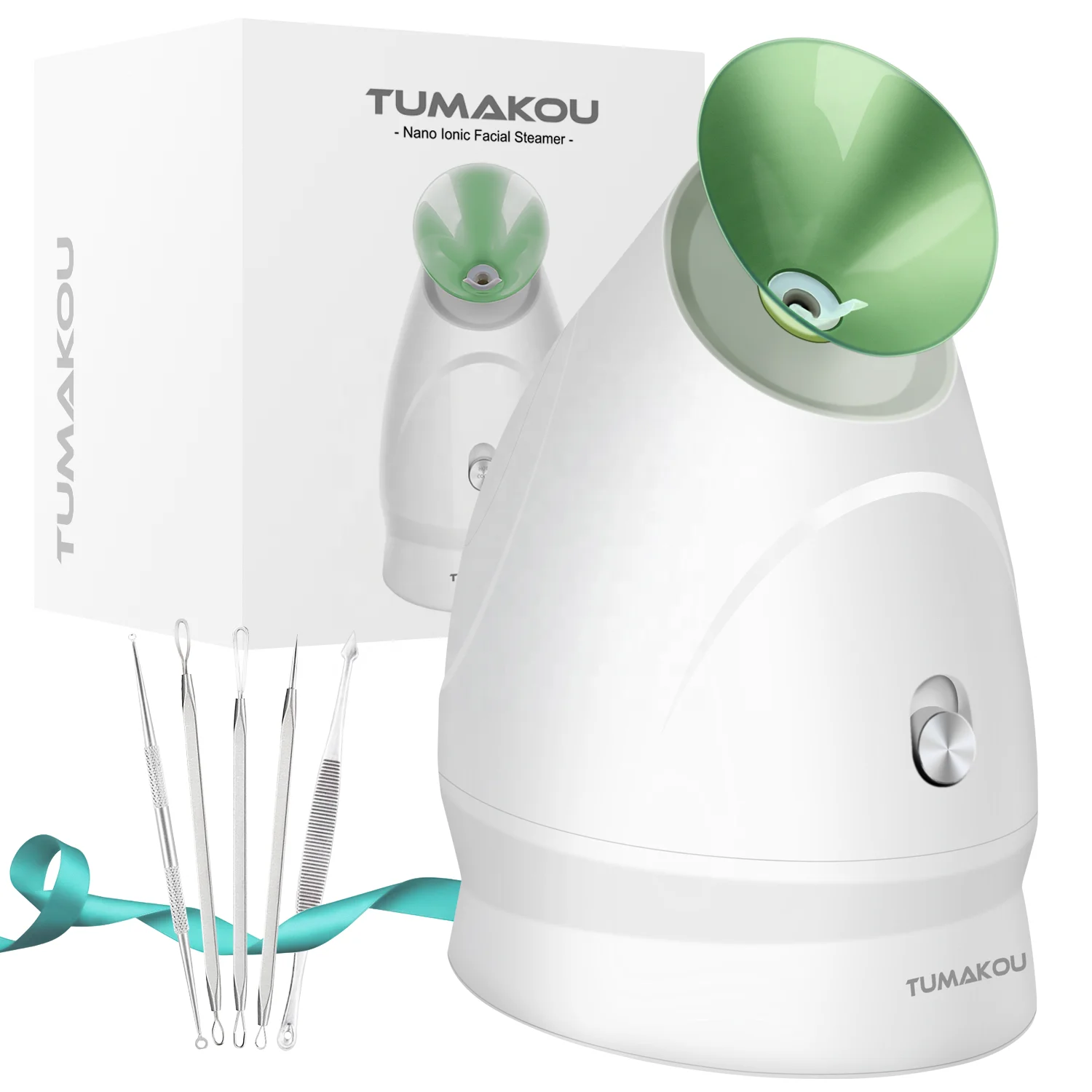 
TUMAKOU Facial Steamer - Nano Ionic Face Steamer for facial - COOL Warm Mist - 25 & 60 Min Steam Time - Home SPA Face Humidifier 