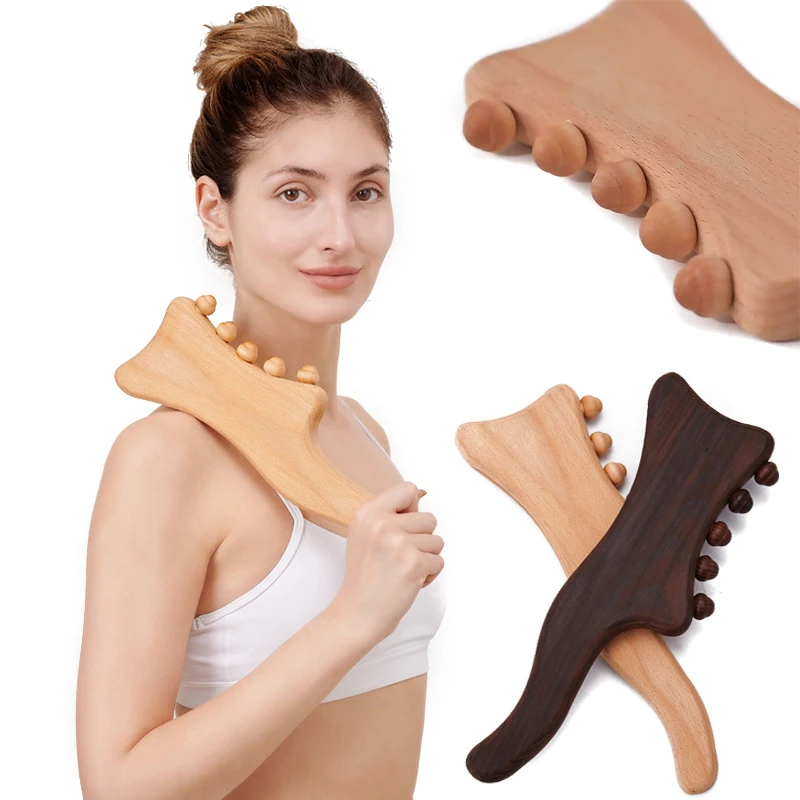 Wholesale high quality low price wood therapy massage tools hot sale Guasha Stick Wooden Scrapping Stick Gua Sha Board
