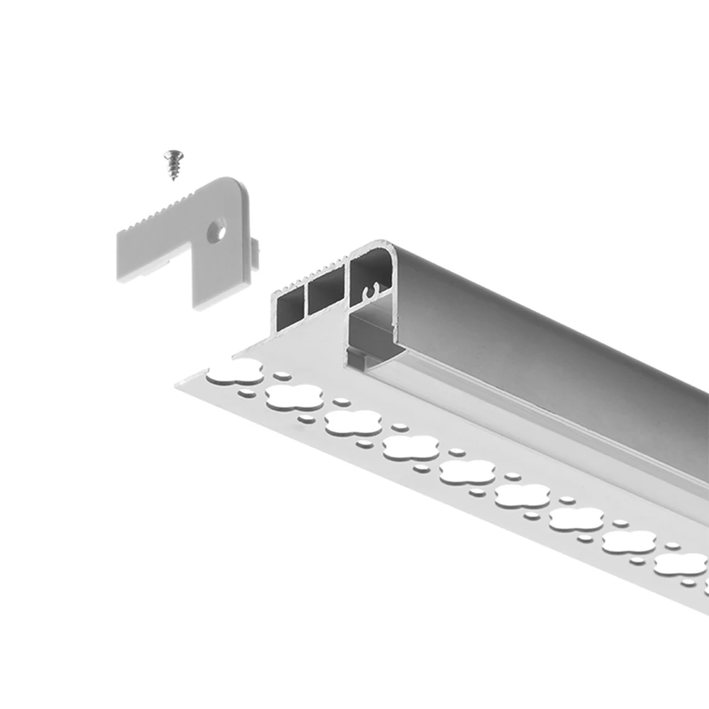 Plaster In LED Strip Stair Nosing LED Profile Step Edge Light Profile With PC Opal Diffuser Black