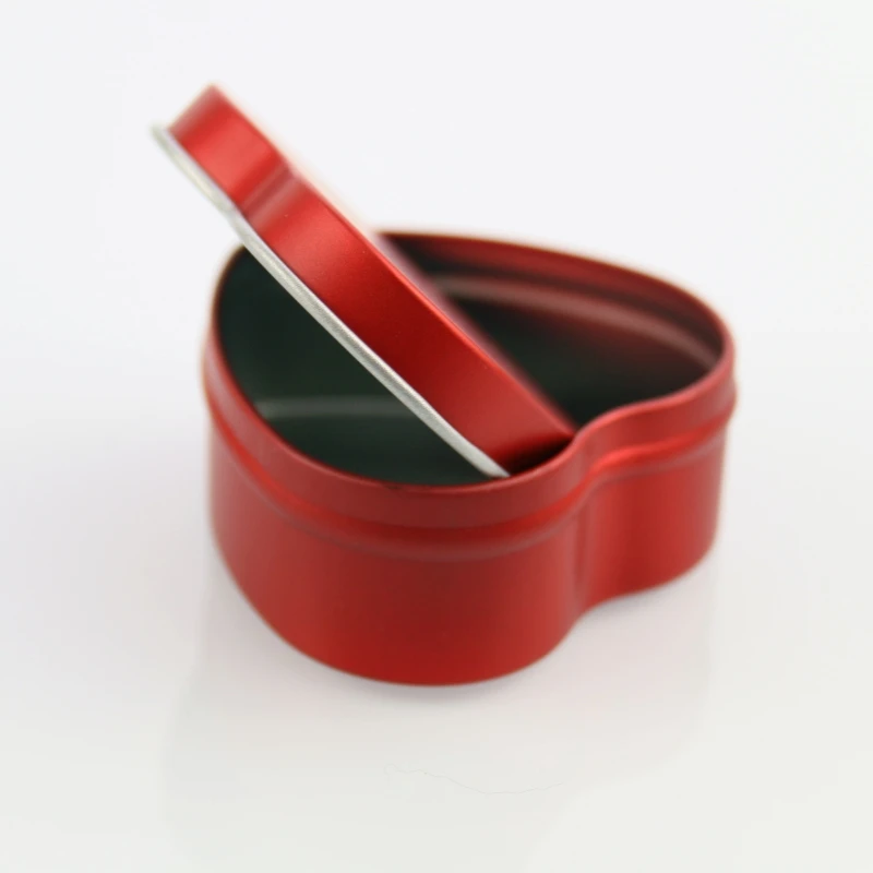 Wholesale Sweet Heart Candy Chocolate Can For Wedding Supplies Tin Box Container 60*59*27mm Heart Shape Tinplate Box