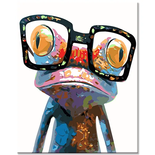 Wholesale Custom Colorful Frog Oil Painting DIY Canvas Painting Wall Art  Animal Painting By Numbers for Home Decor