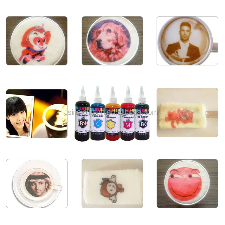 Edible Inkjet Ink refills decorations 100/500ml For Cake Decorating Chocolate Printing ingredients Water Based ink