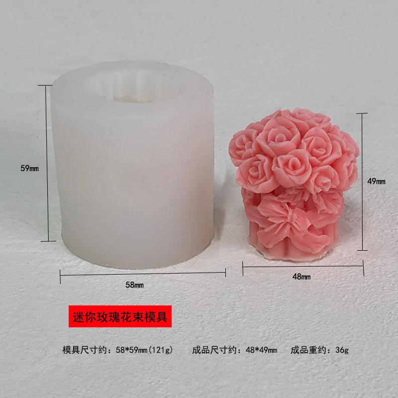 Y850 Handmade Flowers Scented Candle Silicone Mold Peony Flowers Lotus Carnation Rose Candle Mold