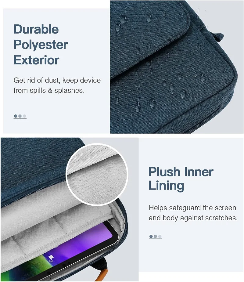 Waterproof 9 13 inch laptop cover handbag tablet carrying sleeve case sling bag with shoulder strap for ipad pro air