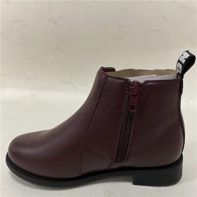 2020 Winter Red Genuine Leather Baby Girl Chelsea Boots Comfy Light Weight Girls Shoes