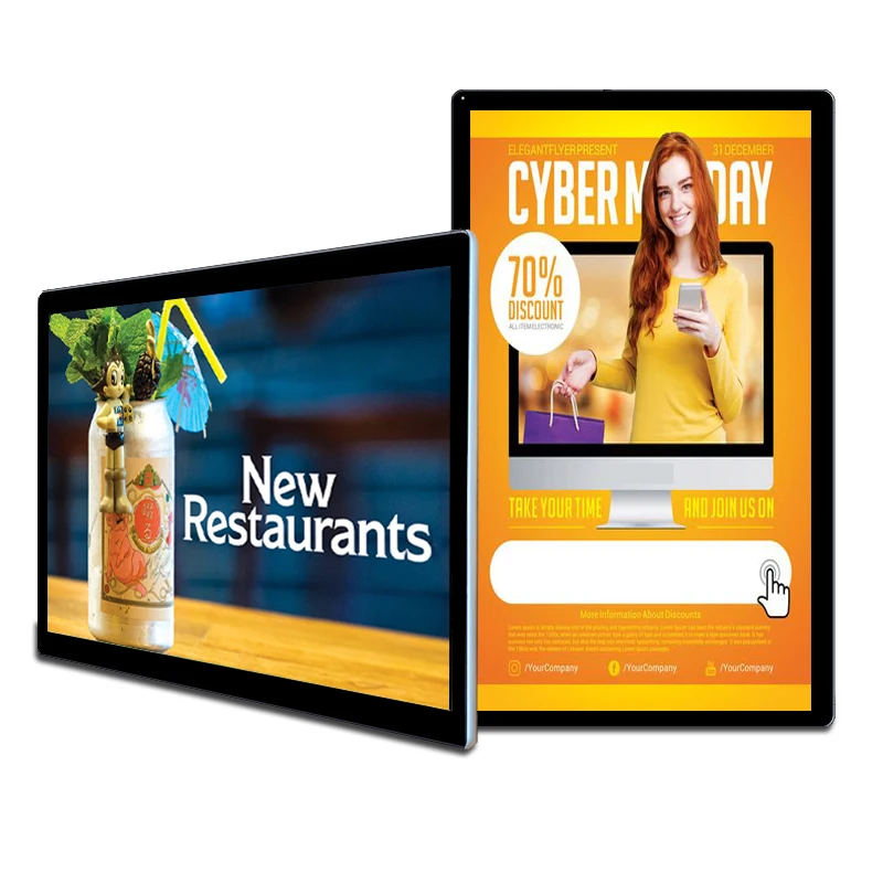 10.1/13.3/15.6/21.5/27 Inch Wall Mounted Touch Kiosk Lcd/ Led Video Display Screen /retail Store Advertising Display Indoor