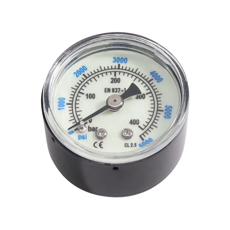 New Specialized Production Plastic Shell Iron Shell Material Diameter 42mm Scuba Diving Luminous 400bar 6000psi Pressure Gauge