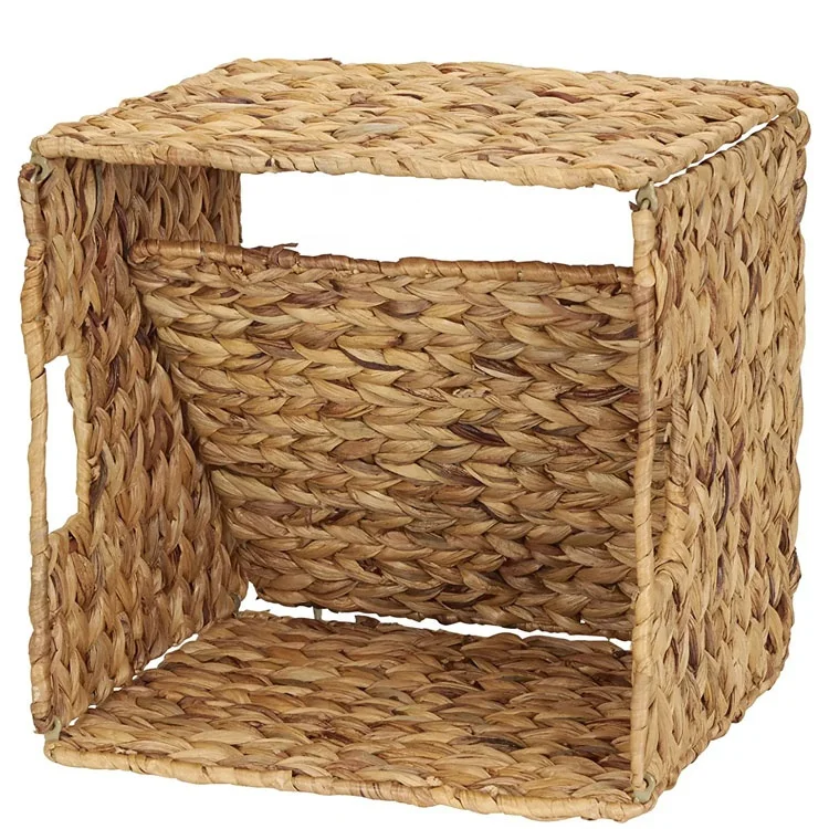 Hot sales Wholesale Rustic Natural Handwoven Wicker Storage Bin for Shelves