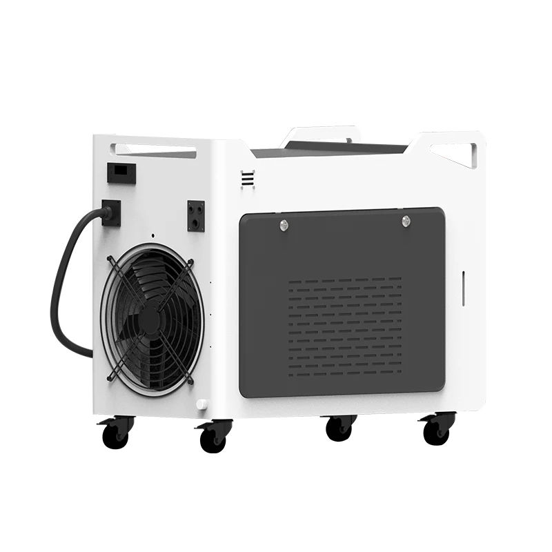 The portable laser cleaning machine is small in size and equipped with universal wheels, which makes it easy to move.