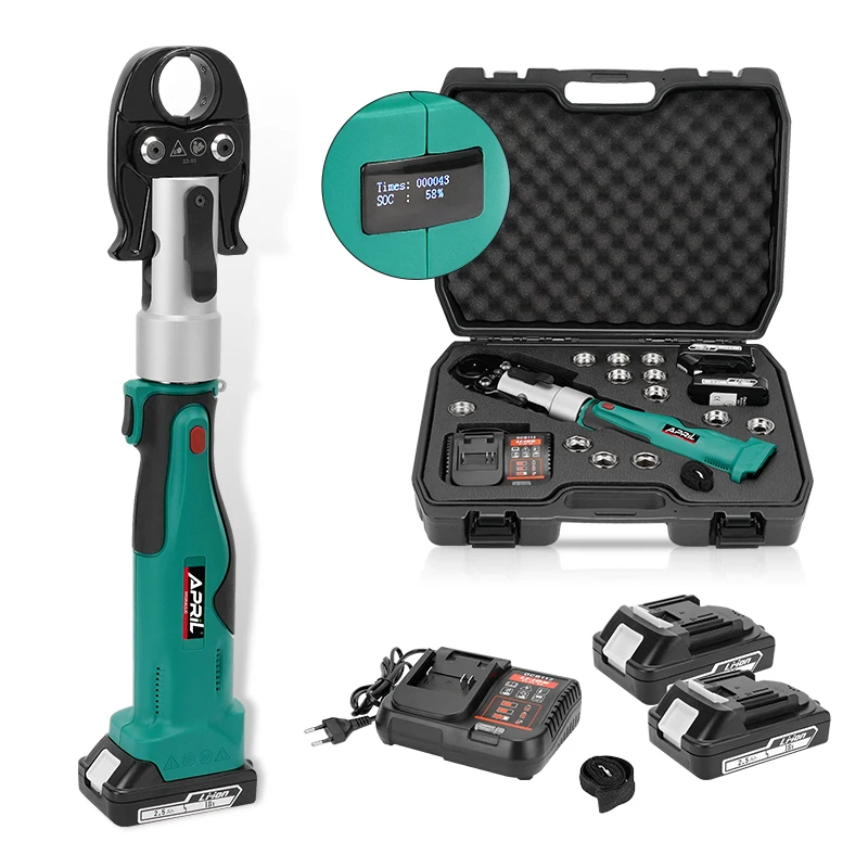 CH-300 High Power Hydraulic Mini Battery Powered Crimping Tool Li-ion Batteries Cable Press Rechargeable Tool Range 10-300mm2