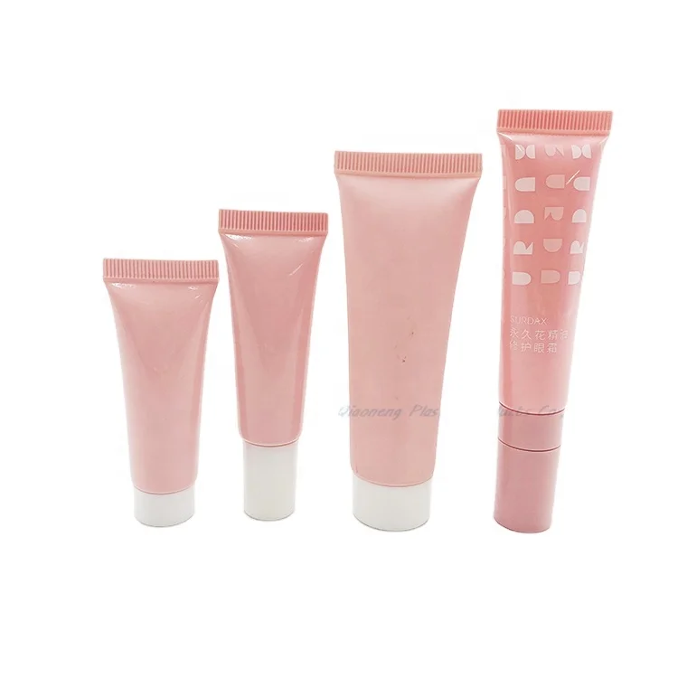 Empty  plastic container cosmetic pink 15ml squeeze tubes for lip gloss soft tube for skin care eye cream packaging tubes