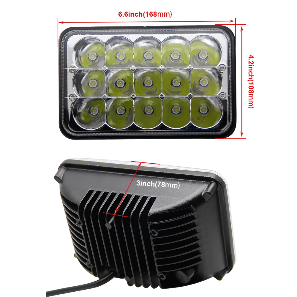 
Best Seller Rectangular Headliamp,Breathing Hole Hi/Lo 4X6 Car Led Auto Headlight 