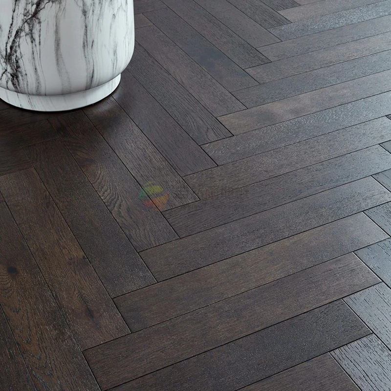 100% European Economic price black oak herringbone laminate Floor