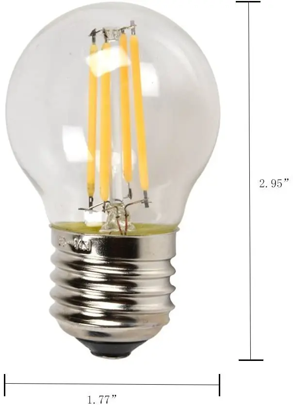 Eslas 4W G45 Dimmable Edison Style Antique LED Light Bulb E26 E27 Filament Bulb 40W Incandescent Equivalent 400LM