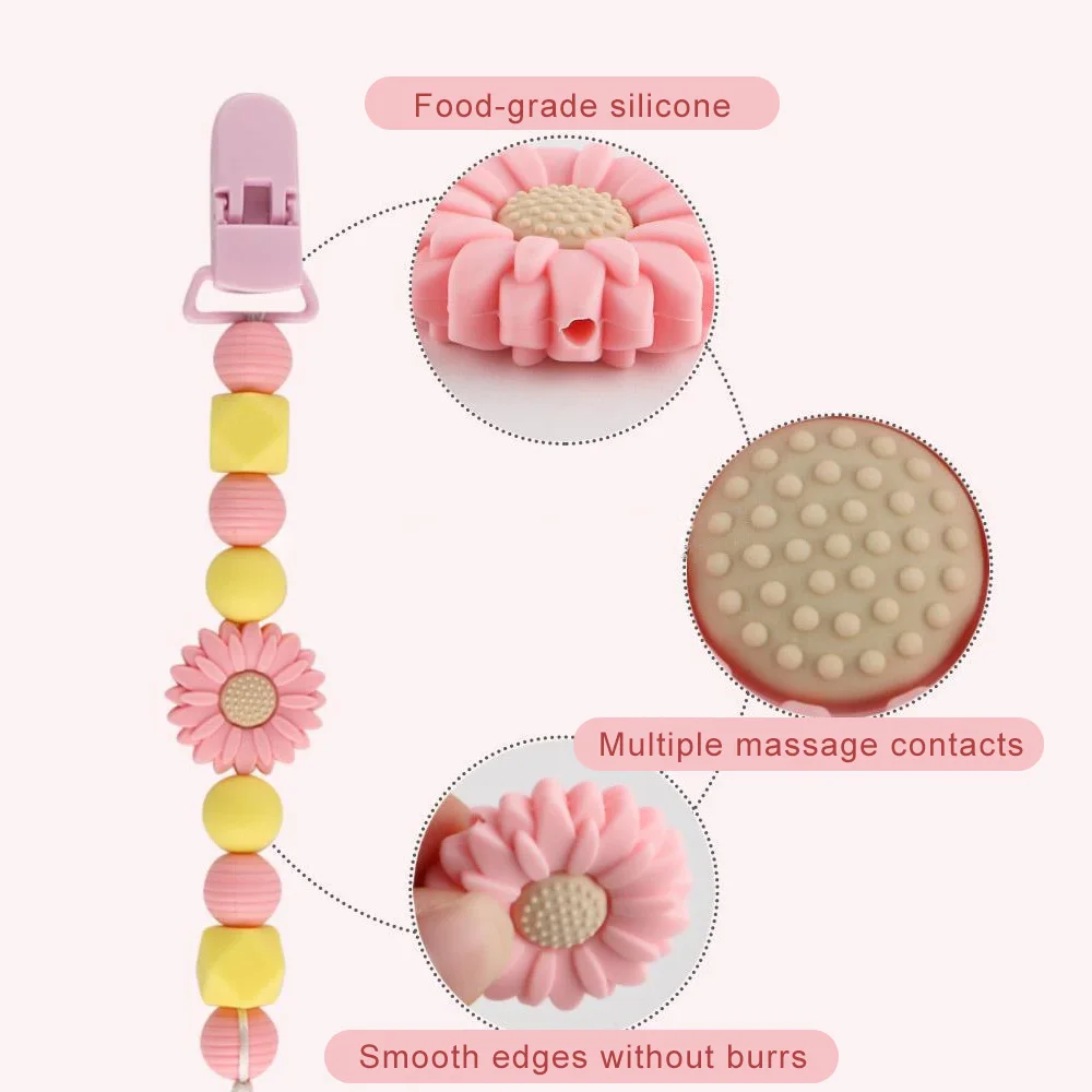 Wholesale mixed bulk food grade silicone beads without bisphenol A chrysanthemum shaped silicone daisy beads