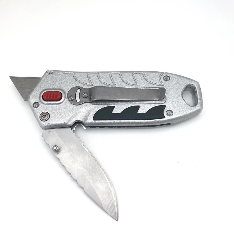 Manufacturer wholesale latest utility knife safety design zinc alloy utility knife cutter