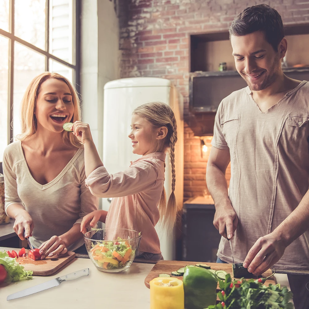 KITCHENCARE ABS professional cake kitchen knives white Cuchillo stainless steel bread knife