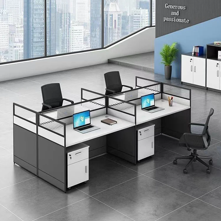 4 Seater Work Bench Modular Office Desk Call Center Partition Table