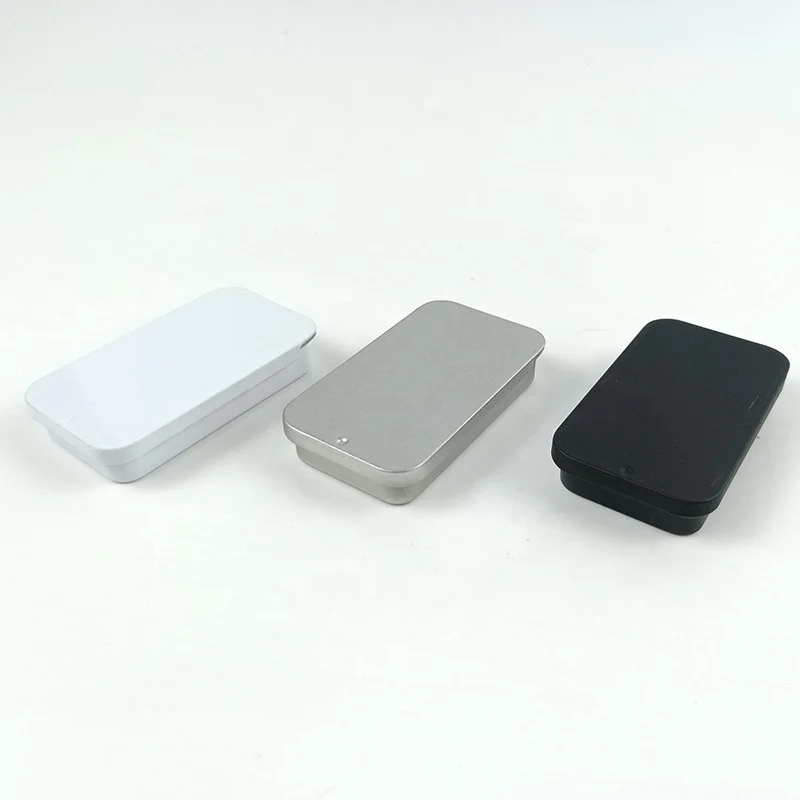 Fancy Customized Colorful Square Empty Metal Tin Plate Cans Sliding Lid Small Gift Iron Box (NIR13)