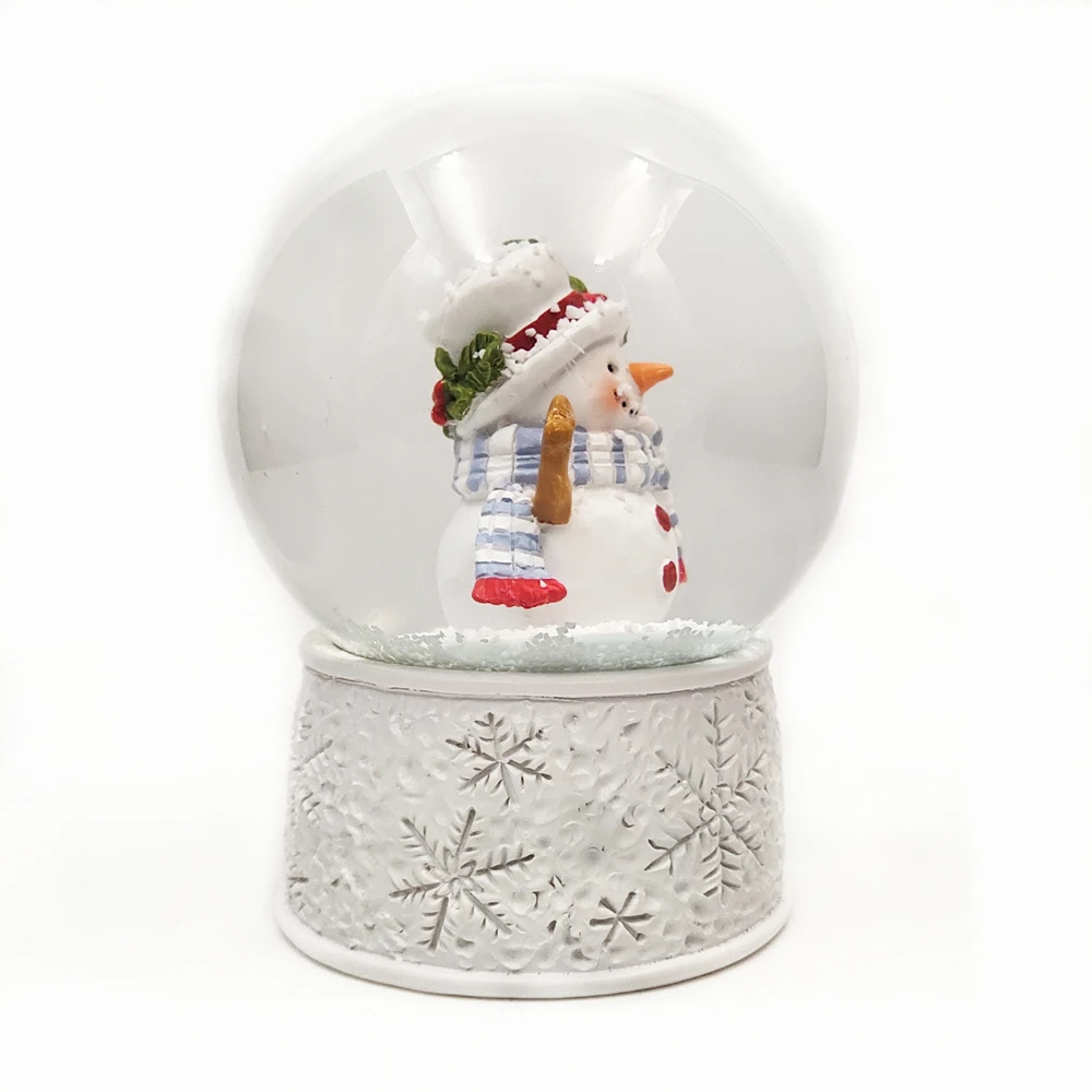Weivista Christmas Gifts Decoration Resin Custom Color Snowman Figurine Snow Globe