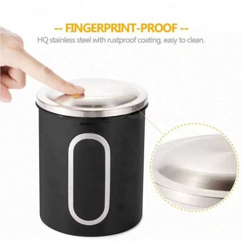 Good Selling Yellow Canister Sets Black Kitchen Canisters Wholesale