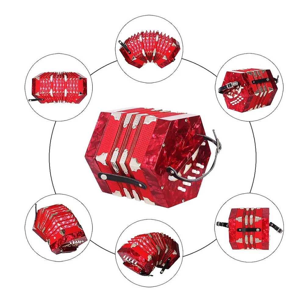 JELO AY-AR-170 20 Button Concertina Accordion with Free Reed Aerophone High Quality ABS Bandoneon Harmonica Accordions