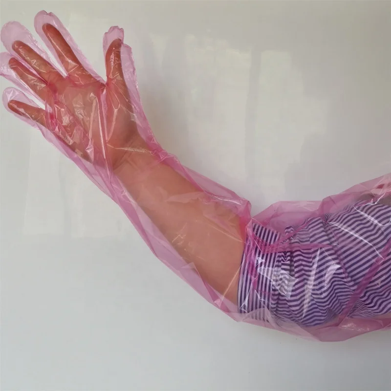 PE disposable VET Glove with shoulder length veterinary disposable gloves Long Size Household Plastic gloves
