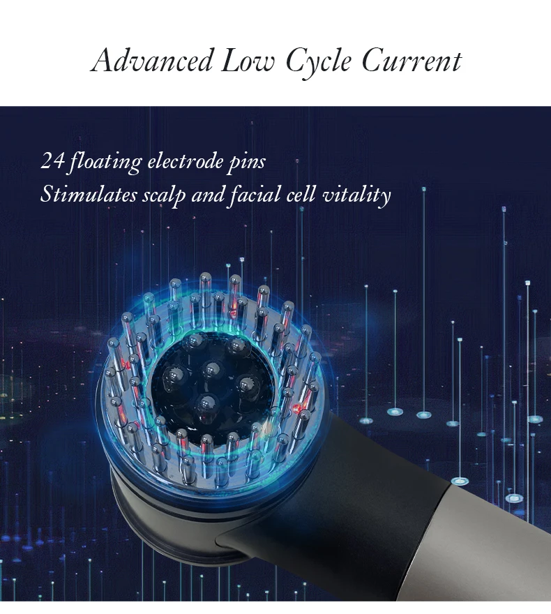 Meiboyi Profession Household Scalp Oil Applicator Laser Comb Red Light Therapy EMS Heating Head Massager Brush For Hair Growth