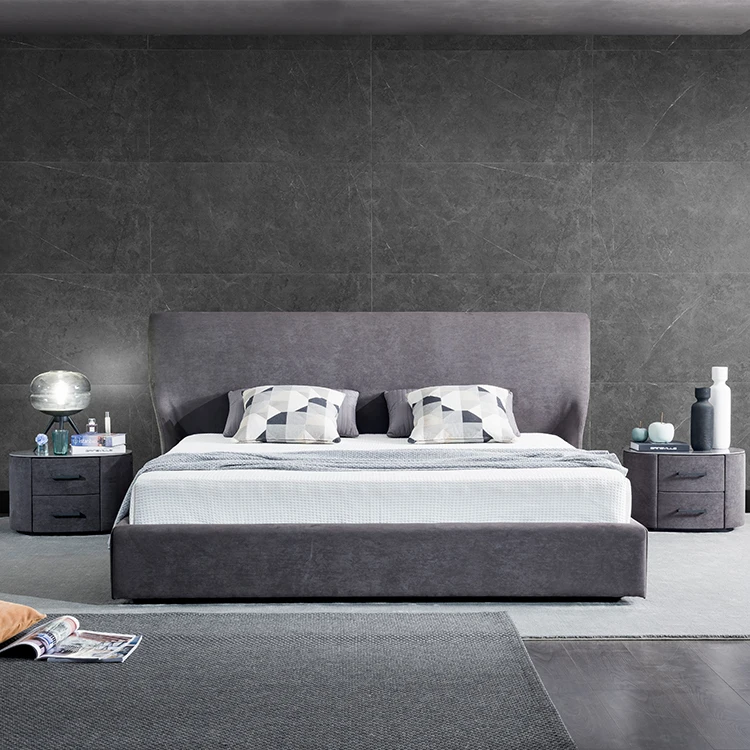 Индивидуальная Высококачественная современная кожаная кровать с обивкой и черной металлической рамой Satt мебель для спальни