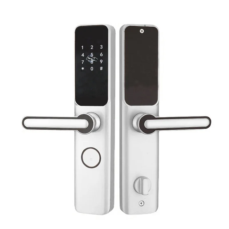 New Arrival Biometric TT app Smartphone BLE  Digital  Code Card Electric handle  smart Door Locks for hotel apartment