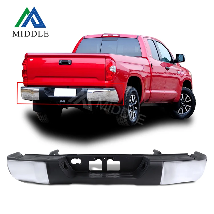 2021 Custom American Truck Top Selling Chrome Color Iron And Plastic 4X4 Rear Bumper For Toyota Tundra 2014-2020