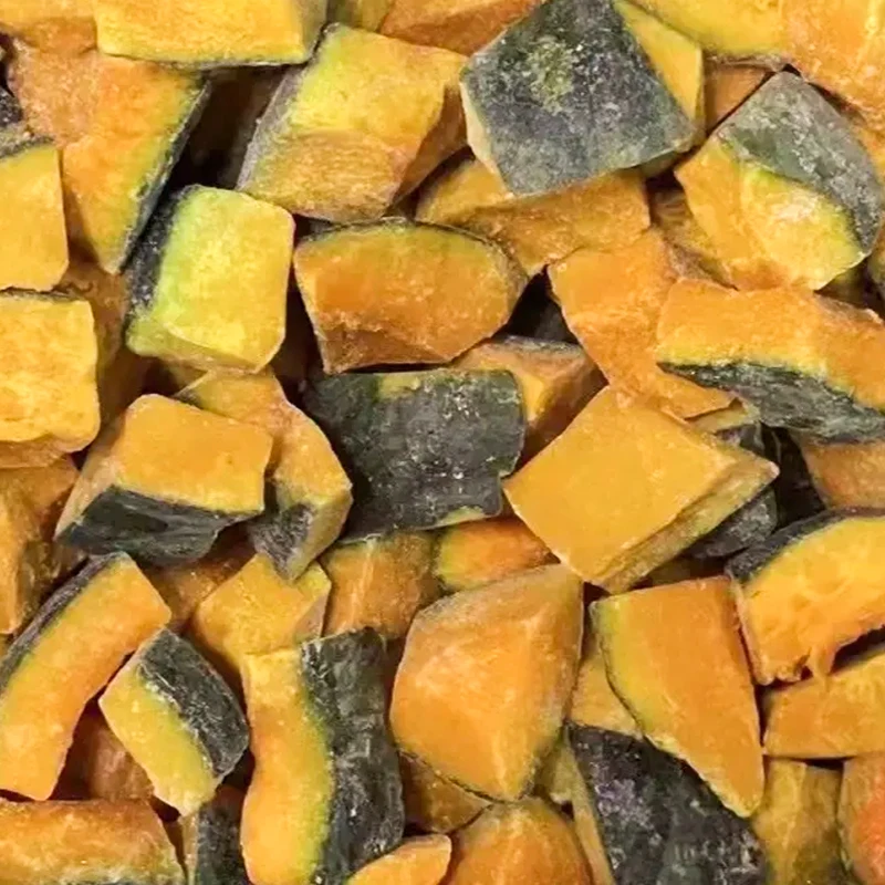 wholesale IQF halal bulk No additives Multi size fresh vegetable frozen pumpkin cut diced