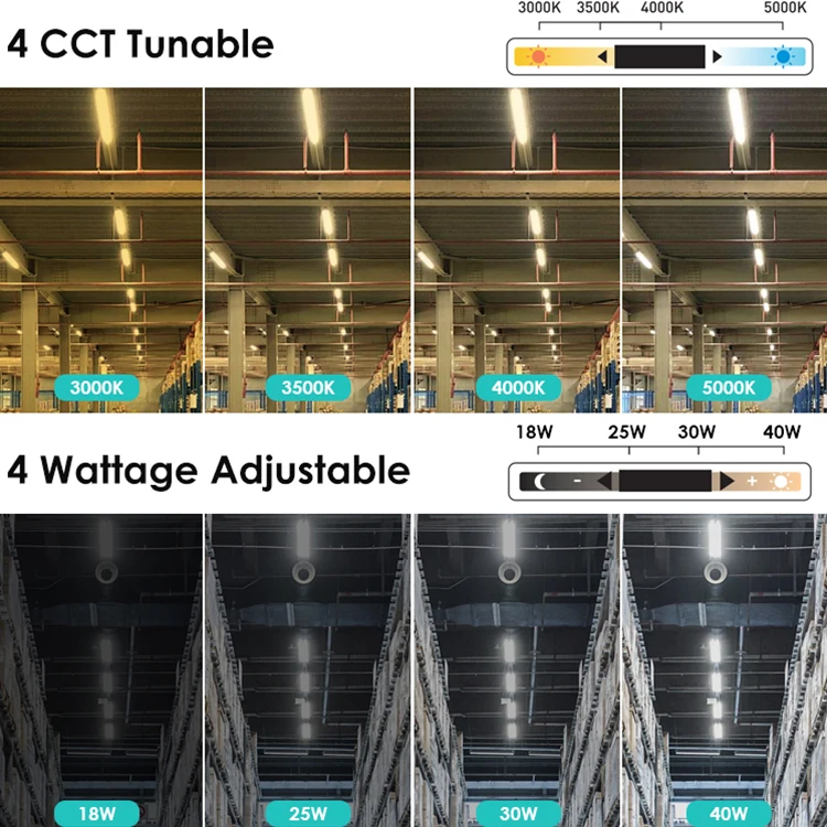 Factory Wholesale CCT Selectable 30W 40W 60W 80W 4ft 8ft Recessed Led Linear Light Retrofit