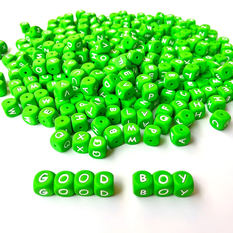 Hot Sale Food Grade Silicone Beads Wholesale Baby Teether Letter Bead 12mm English Alphabet Silicone Teething Beads
