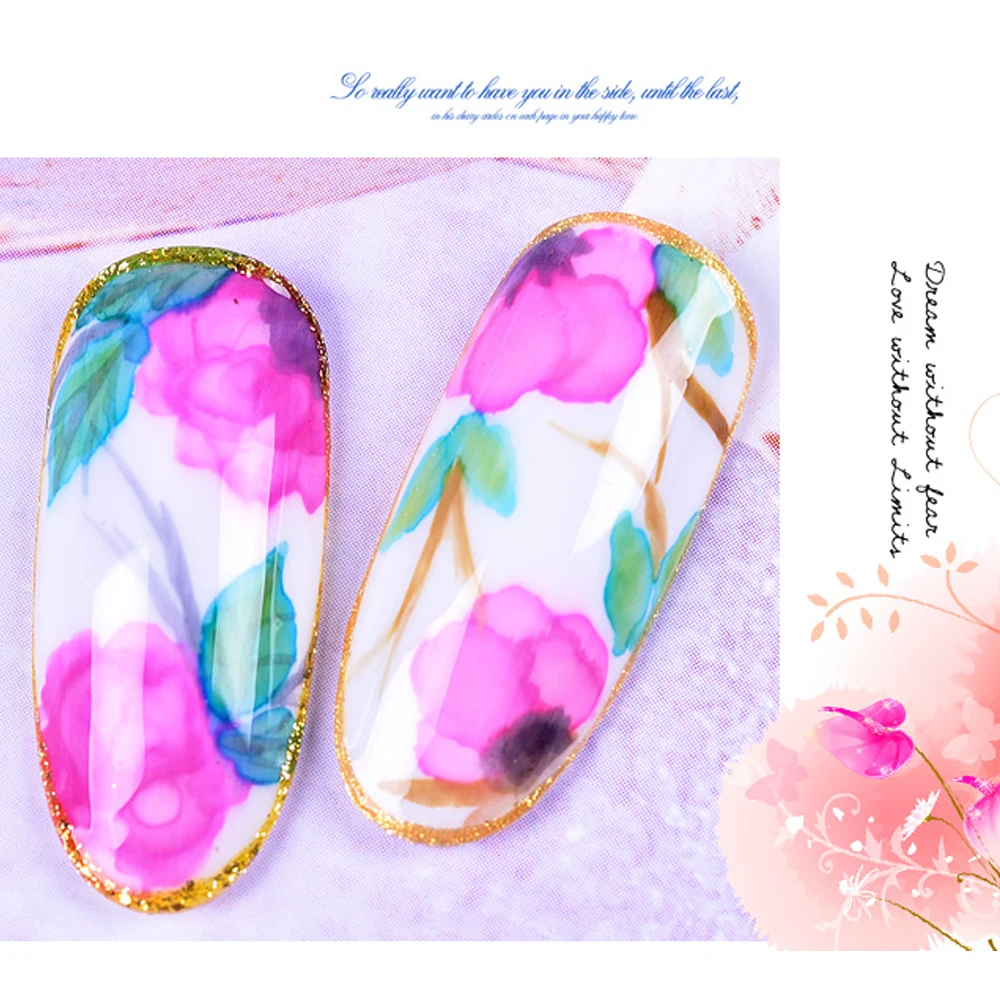 Hanyinails Blossom cosmetic factory Shimmering Marble art Ink Shading nail gel polish for manicure