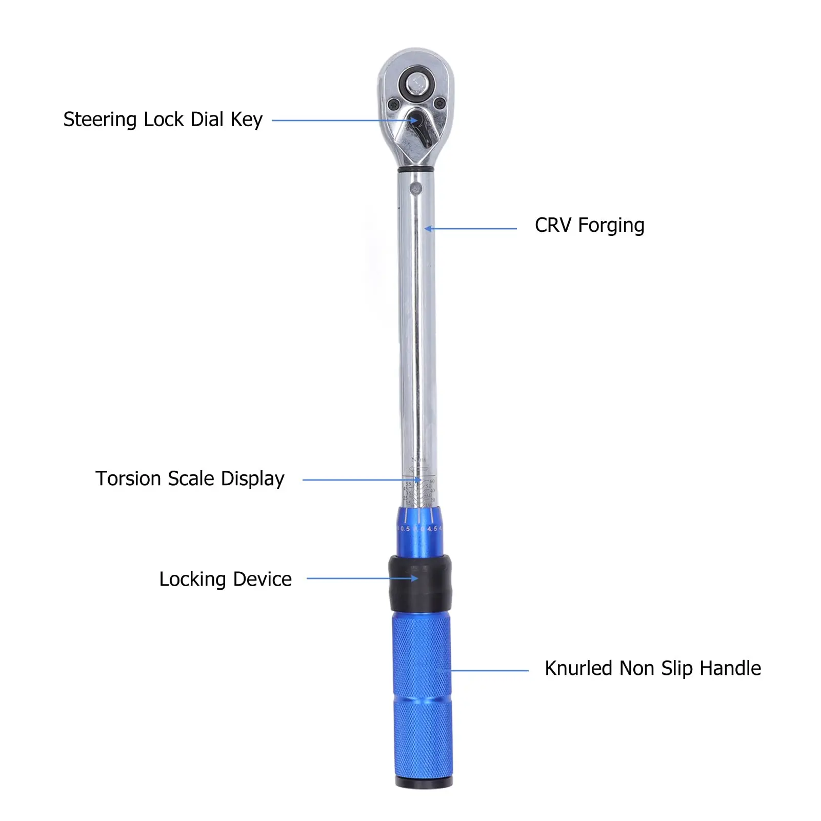 GTYPRO Torque Wrench 3/8 Torsion Wrench 72 Tooth Ratchet Head Spanner Set Metal Structure 10-60N.m Mechanical Assembly