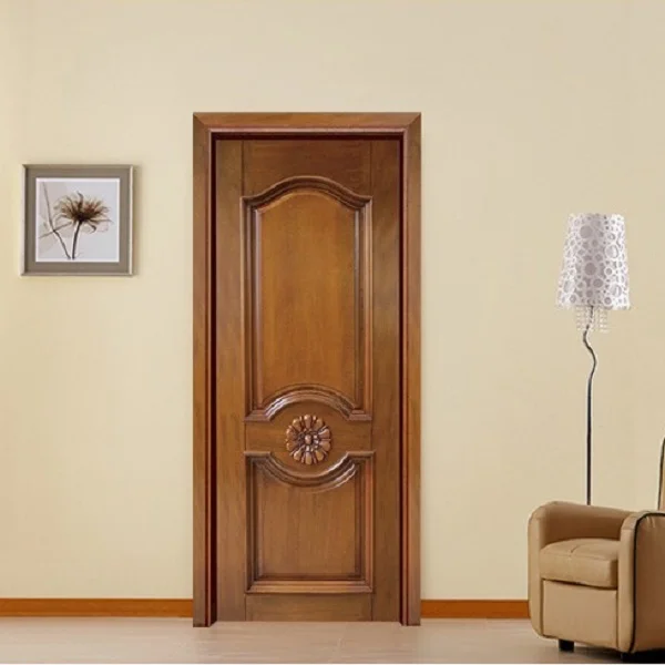 Modern Designs Double Classical Front Cheap Interior Bedroom Wooden Door Exterior Glass Wood Handle