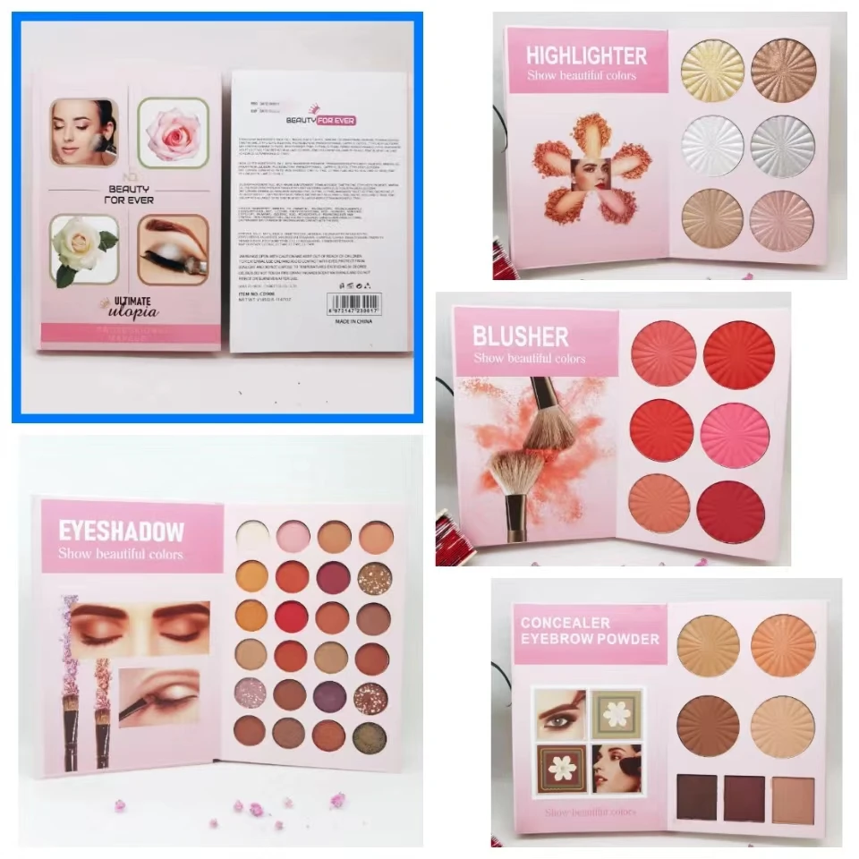 Custom high quality private label vegan multichrome glitter matte high pigment empty stick butterfly eyeshadow palette book