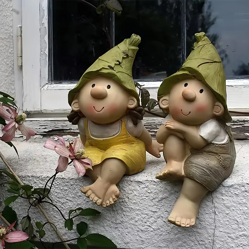 Lilly and Len эльфов стоящая статуя из Смолы Садовый орнамент