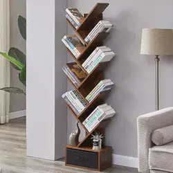 9 Shelf Tree Book Shelf Shaped Free Standing Storage Rack Bookshelf For Home And Office