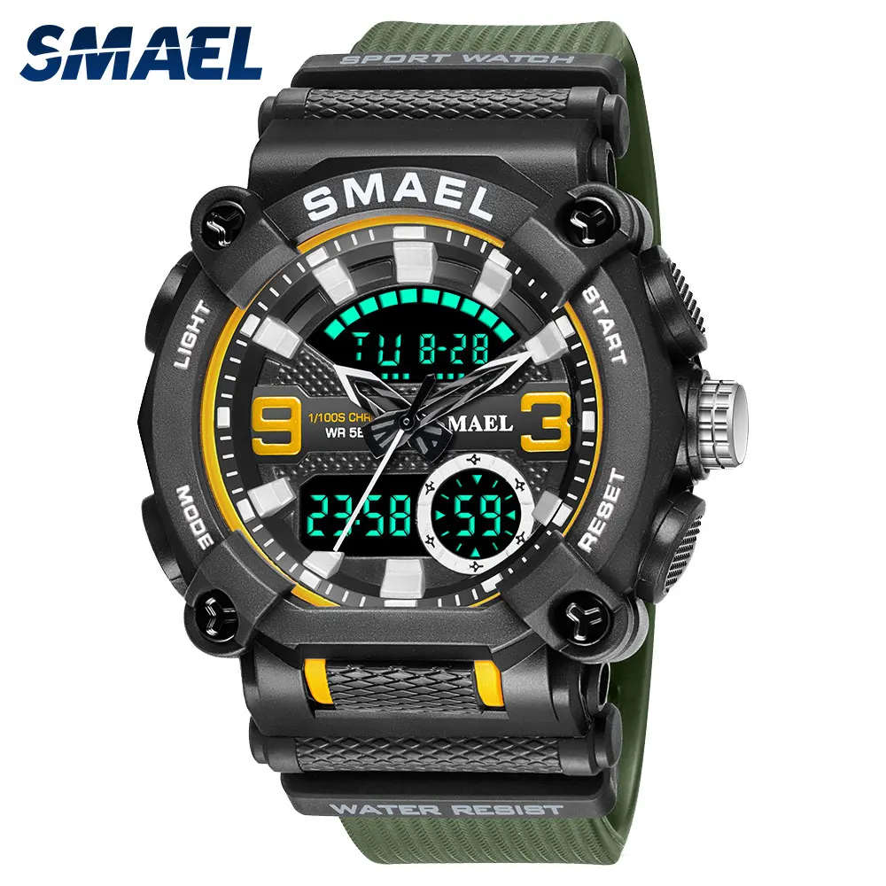 SMAEL 8053 Cost-effective wear-resistant shock digital watch waterproof diving multi-function g wrist watch custom service watch