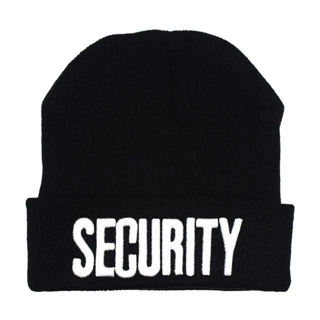 Custom Hot Sell Security Cap Military Style Mens Super Army Hat Security Winter Knitted Cap Wool Beanie With Embroidery Logo