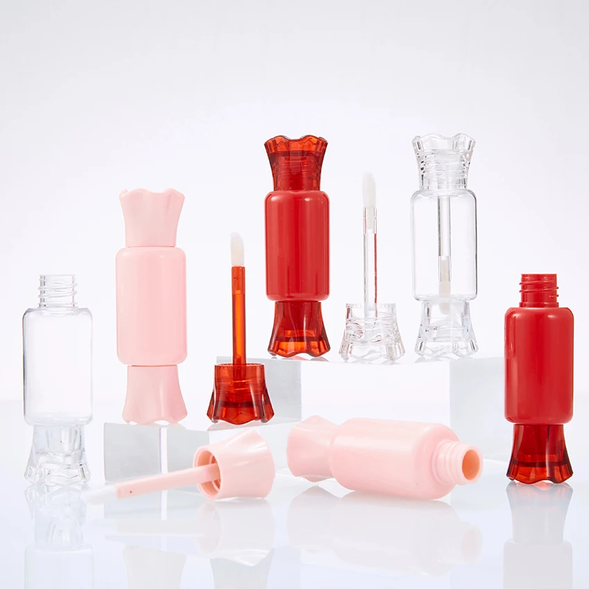 Custom private label 12ml ABS material lip gloss / lip glaze tubes containers candy shaped